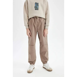 Erkek Çocuk Bağcıklı Beli ve Paçası Lastikli Cepli Jogger Gabardin Pantolon C7577A824WN