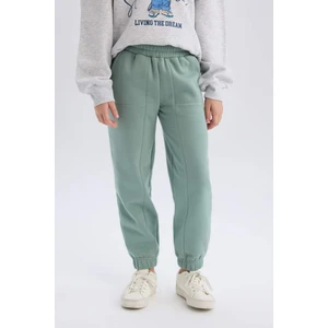 Kız Çocuk Beli Paçası Lastikli Cepli Basic Düz Kalın Jogger Eşofman Altı D3840A824WN