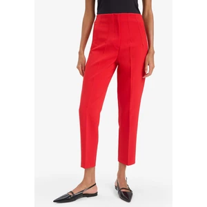 Crop Klasik Kumaş Pantolon Carrot Fit Fermuarlı Yüksek Bel Basic Düz Dar Paça C2466AX24AU