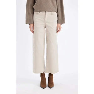 Culotte Gabardin Pantolon Yüksek Bel Basic Düz Cepli Geniş Bol Paça C7535AX24AU