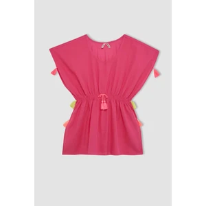 Kız Çocuk Püsküllü Plaj Kimonosu