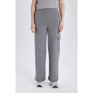 Wide Leg Geniş Bol Paça Eşofman Altı Beli Lastikli Kargo Cepli Basic Düz C0120AX24SP