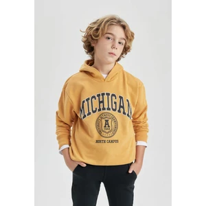 Erkek Çocuk Oversize Geniş Kalıp Kapüşonlu Baskılı Sweatshirt B7104A824SP