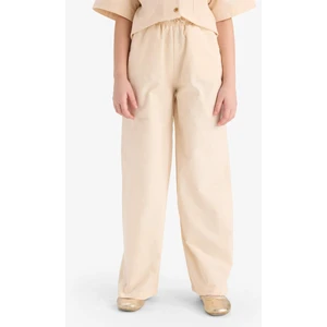 Kız Çocuk Beli Lastikli Wide Leg Geniş Bol Paça Pamuklu Pantolon D7611A825SM