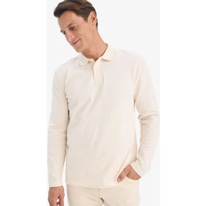 %100 Pamuk New Regular Fit Basic Düz Uzun Kollu Dokulu Pike Polo Tişört D7530AX25SP