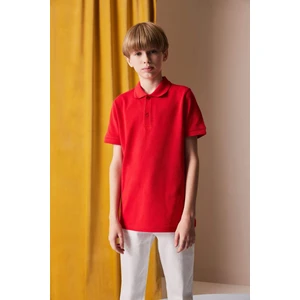 Erkek Çocuk Polo Yaka Basic Düz Pike Kısa Kollu Kırmızı Tişört K1689A625SM