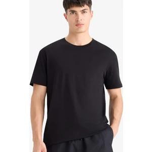 %100 Pamuk New Regular Fit Bisiklet Yaka Basic Düz Kısa Kollu Siyah Tişört V7699AZ25SP