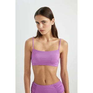 Regular Fit Parlak Kumaş Bikini Üstü-Fall in Love B7475AX24SM