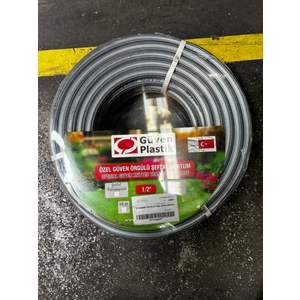 Güven Plastik 1/2" Market Tipi Özel Güven Örgülü Gri Hortum (20 Metre)