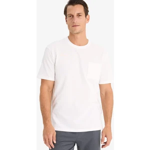 %100 Pamuk New Regular Fit Bisiklet Yaka Kısa Kollu Basic Düz Beyaz Pike Tişört D7931AX25SP
