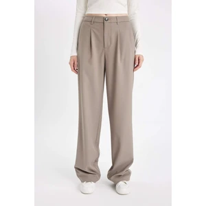 Wide Leg Klasik Kumaş Pantolon Geniş Bol Paça Basic Düz Çift Cepli Yüksek Bel Standart Boy D4360AX24AU