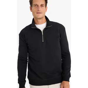 Comfort Regular Fit Rahat Kalıp Fermuarlı Dik Yaka Basic Düz Sweatshirt X7405AZ25SP