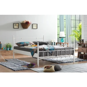 Lalas Çift Kişilik Ferforje Metal Karyola-Beyaz