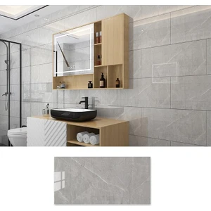 Renkli Duvarlar 60 x 30 cm Shiny Açık Kahverengi Mermer Desenli Yapışkanlı Esnek Karavan Banyo Wc Duvar Kaplama Paneli