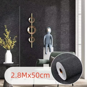 Renkli Duvarlar 50X280CM Siyah Kendinden Yapışkanlı Isı ve Ses Yalıtımı Boyanabilir Duvar Paneli Kağıdı