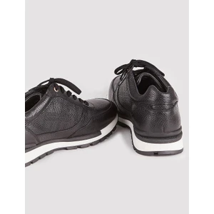 Gerçek Deri Siyah Bağcıklı Erkek Spor Ayakkabı