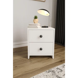 %100 Mdf 2 Çekmeceli Komodin Soft Beyaz