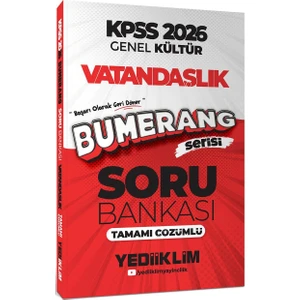 Yediiklim Yayınları 2026 Kpss Genel Kültür Bumerang Vatandaşlık Tamamı Çözümlü Soru Bankası