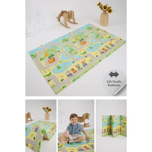 Katlanabilir Çift Taraflı Oyun Matı-Oyun Halısı 200X130X1CM (Taşıma Çantalı)