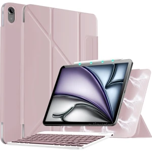 Ipad Air 11 2024 2025 6. Nesil 11 Inç Magic Klavyeli Slim Kılıf Mıknatıslı Kilit Tutuculu Akıllı Kapak