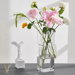 Cubos Şeffaf Cam Vazo - 27 cm