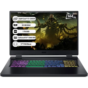 Nitro 5 AN517-55 I7 12650H 32GB 1tb SSD RTX4060-140W Dos 17.3" 144Hz Taşınabilir Bilgisayar NH.QLFEY.004-32