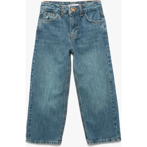 Pamuklu Cepli Straight Fit Denim Pantolon