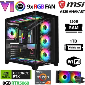 Sword X50 Ryzen 7 5700X 32GB Ram 1tb M.2 Nvme SSD 8gb RTX5060 Sıvı Soğutmalı Masaüstü Oyuncu Bilgisayarı