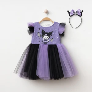 Kuromi Baskılı Taçlı Kız Abiye