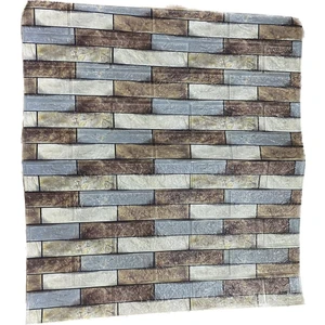 Renkli Duvarlar 70X38CM(0,26M2)OFIS Dükkan Mağaza Kendinden Yapışkanlı Bordo Gri Taş Desen Duvar Kağıdı Paneli NW139