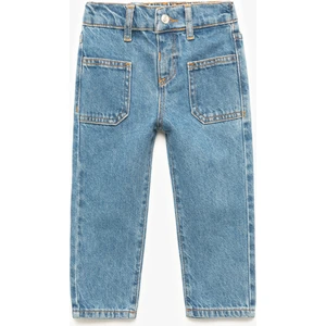 Pamuklu Cep Detaylı Denim Pantolon