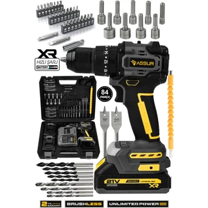 21V Çelik Mandren Kömürsüz Motor Darbeli Şarjlı Matkap Vidalama