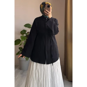 Ande Tesettür Classic Müslin Gömlek-Siyah