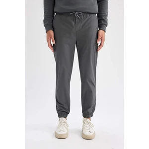 %100 Pamuk Yazlık Jogger Pantolon Basic Düz Beli Bağcıklı Cepli Lastikli Paça D7782AX24AU