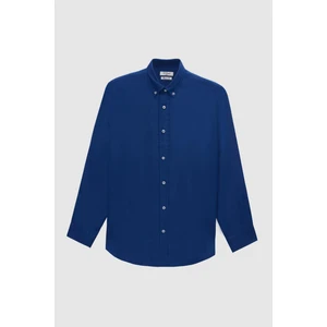 Ds Damat Comfort Indigo Düz Gömlek