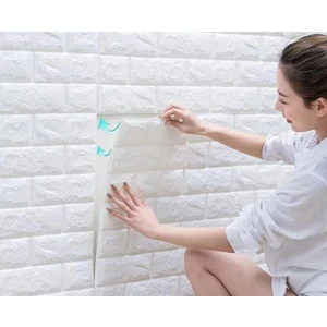 Renkli Duvarlar 70X30 cm Beyaz Kendinden Yapışkanlı 3D Esnek Duvar Kaplama Paneli