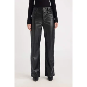 Coool Straight Fit Suni Deri Pantolon Yüksek Bel D8001AX24AU