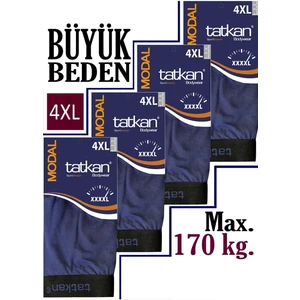 Tatkan - Büyük Beden 4'lü Erkek Penye Modal Boxershort