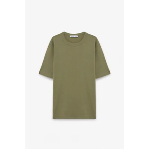 PELTZ Erkek Relaxed Bisiklet Yaka Kısa Kollu Haki T-Shirt