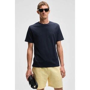 Mocassın Erkek %100 Pamuk Relaxed Fit Yuvarlak Yaka Kısa Kollu Lacivert T-shirt