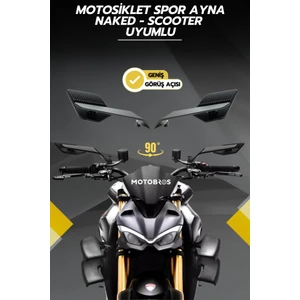 Ae-60 Motosiklet Ayna Motor Ayna Scooter Ayna Naked Ayna Motosiklet Spor Yan Ayna Geniş Görüş Açılı