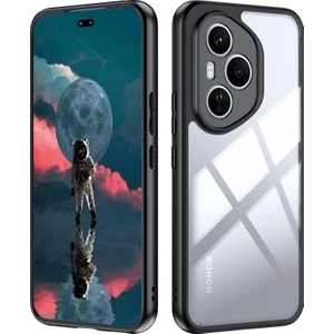 Honor 400 Pro Kılıf Kamera Korumalı Kenarları Renkli Arkası Şeffaf Yumuşak Kenarlı Silikon Sert Kapak