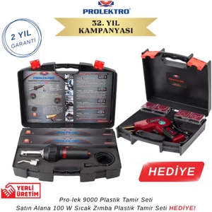 Hediyeli Tamir Paketi- Pro-Lek 9000 Plastik Tamir Seti + 100 W Sıcak Zımba Plastik Tamir Seti