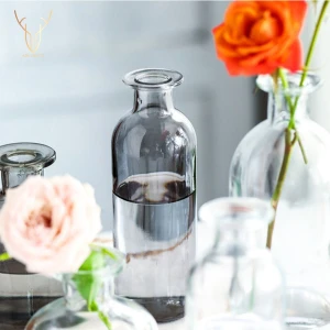 Antrasit Simple Cam Vazo - 20,5 cm