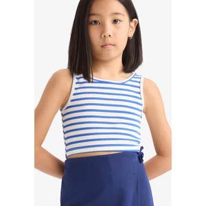 Kız Çocuk Bisiklet Yaka Çizgili Atlet Z7814A625HS