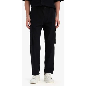 %100 Pamuk Wide Leg Bol Rahat Kesim Kargo Cepli Keten Görünümlü Yazlık Pantolon B9407AX25SP