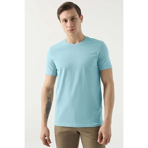 Twn Slim Fit Aqua Düz Kabartma Baskılı T-Shirt