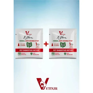 Bitkisel Kedi ve Köpek Parazit Tableti X-Worm Herbal Anti-Worm 2 Adet Tablet