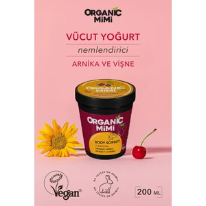 ORGANİC MİMİ Vücut Nemlendiricisi, Hafif Vücut Kremi Arnika Vişne, 200 ml/ Body Sorbet