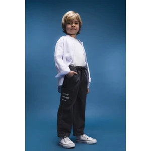 Erkek Bebek Beli Lastikli Cepli Baskılı Jean Pantolon E0800A525SP